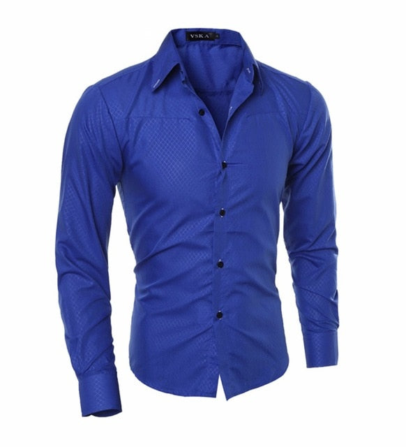 Hot Sell Men Shirt Men's Shirt New Fashion Men Social Business Tuxedo Long Sleeve Casual Dress Shirts Asian Size 5XL