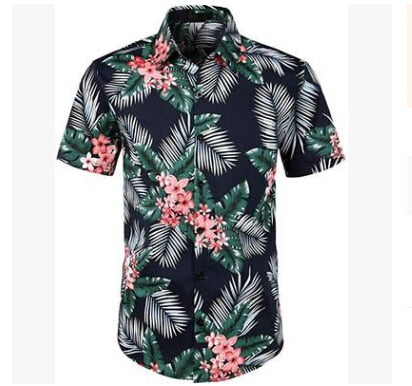 Laamei Men Hawaiian Short Sleeve Shirt 2019 New Summer Floral Printed Beach Sea Shirt Male Fashion Turn Down Shirts