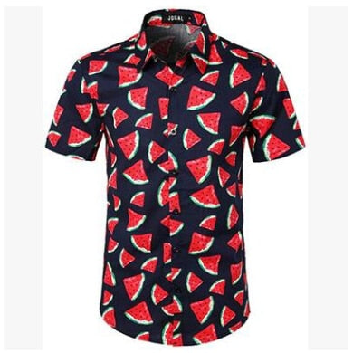 Laamei Men Hawaiian Short Sleeve Shirt 2019 New Summer Floral Printed Beach Sea Shirt Male Fashion Turn Down Shirts