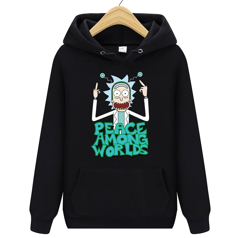 Brand Rick Morty Printed Hooded Hoodies Men Autumn Winter Cotton Long Sleeve Hip Hop Rick Morty Streetwear Clothing Man