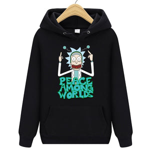 Brand Rick Morty Printed Hooded Hoodies Men Autumn Winter Cotton Long Sleeve Hip Hop Rick Morty Streetwear Clothing Man