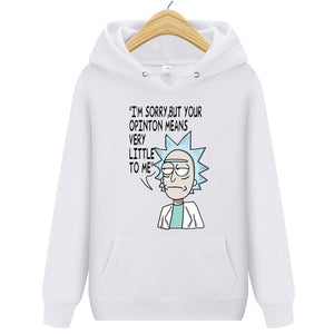 Brand Rick Morty Printed Hooded Hoodies Men Autumn Winter Cotton Long Sleeve Hip Hop Rick Morty Streetwear Clothing Man