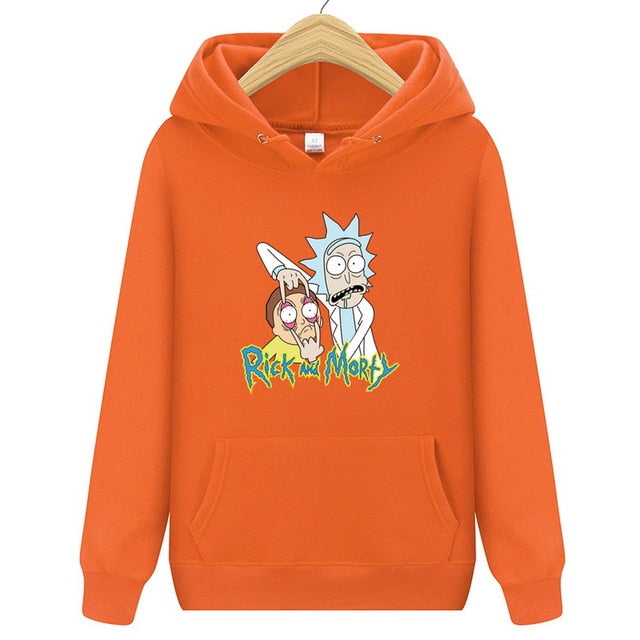 Brand Rick Morty Printed Hooded Hoodies Men Autumn Winter Cotton Long Sleeve Hip Hop Rick Morty Streetwear Clothing Man