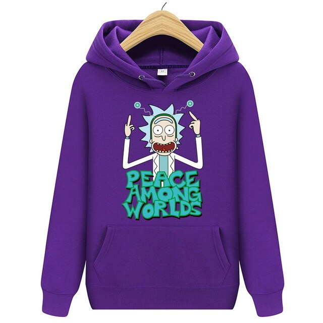 Brand Rick Morty Printed Hooded Hoodies Men Autumn Winter Cotton Long Sleeve Hip Hop Rick Morty Streetwear Clothing Man