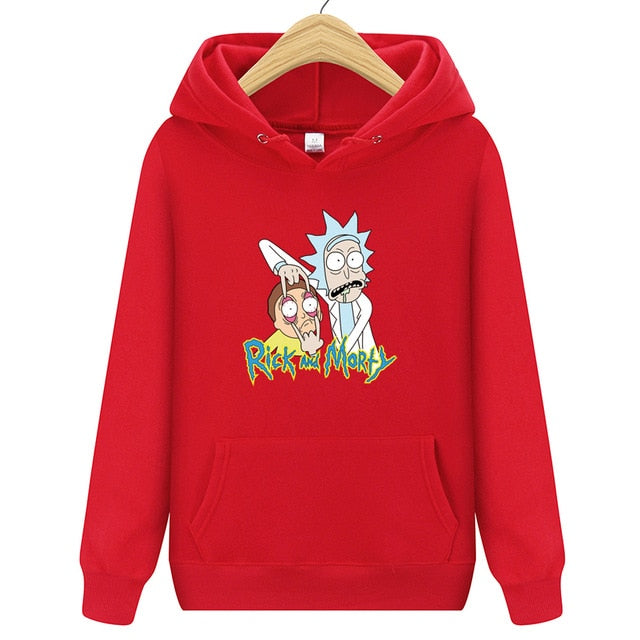 Brand Rick Morty Printed Hooded Hoodies Men Autumn Winter Cotton Long Sleeve Hip Hop Rick Morty Streetwear Clothing Man