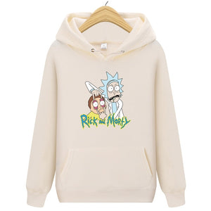 Brand Rick Morty Printed Hooded Hoodies Men Autumn Winter Cotton Long Sleeve Hip Hop Rick Morty Streetwear Clothing Man