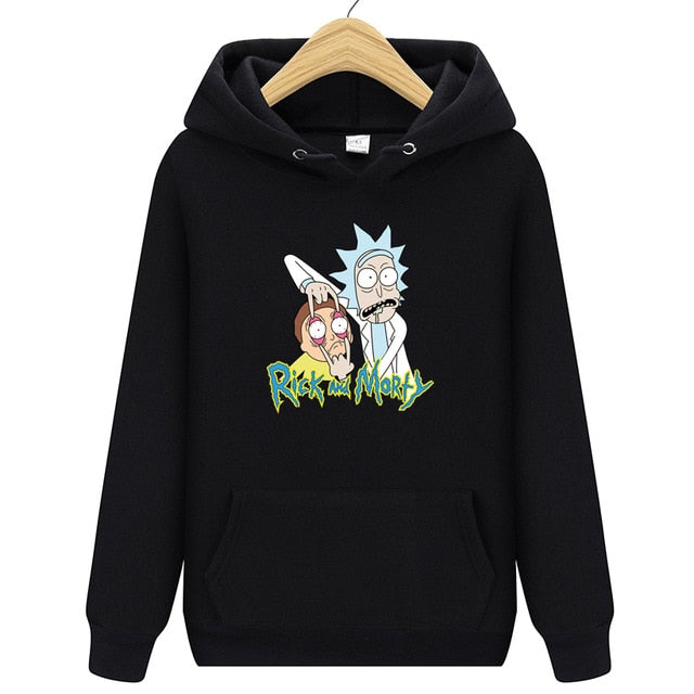 Brand Rick Morty Printed Hooded Hoodies Men Autumn Winter Cotton Long Sleeve Hip Hop Rick Morty Streetwear Clothing Man