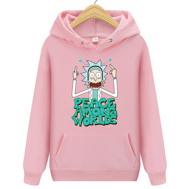 Brand Rick Morty Printed Hooded Hoodies Men Autumn Winter Cotton Long Sleeve Hip Hop Rick Morty Streetwear Clothing Man