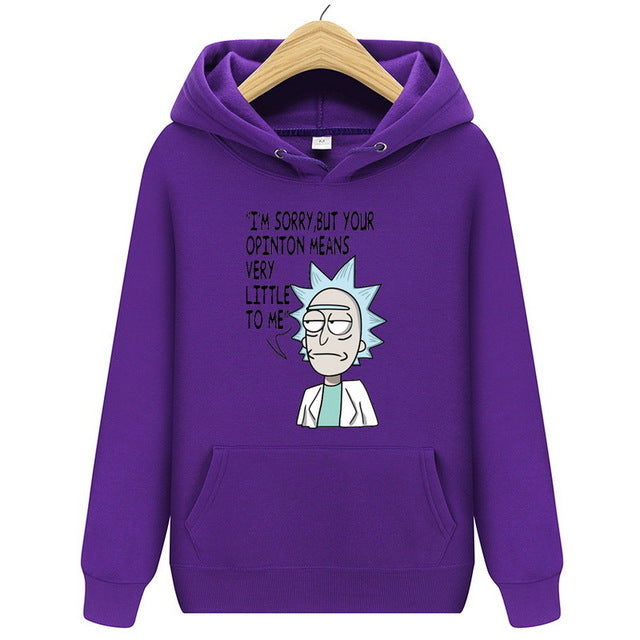 Brand Rick Morty Printed Hooded Hoodies Men Autumn Winter Cotton Long Sleeve Hip Hop Rick Morty Streetwear Clothing Man