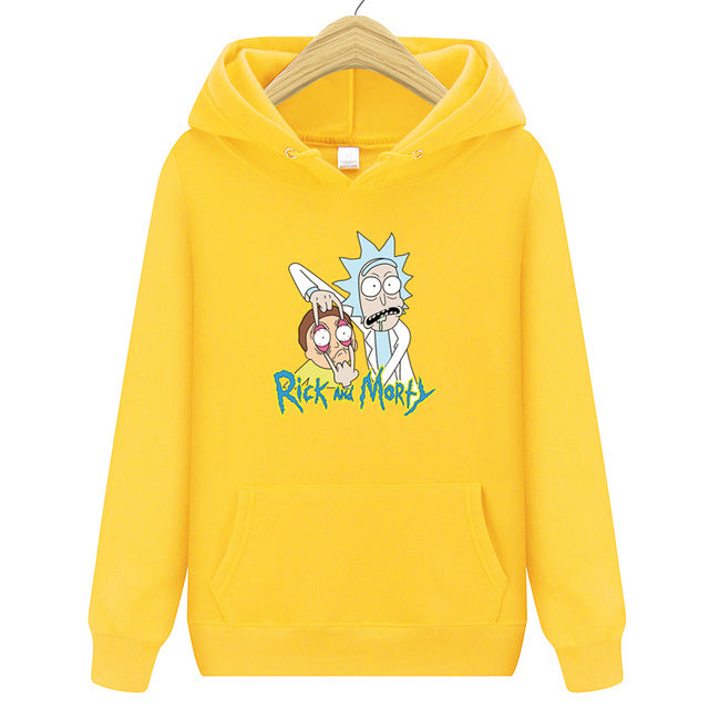 Brand Rick Morty Printed Hooded Hoodies Men Autumn Winter Cotton Long Sleeve Hip Hop Rick Morty Streetwear Clothing Man