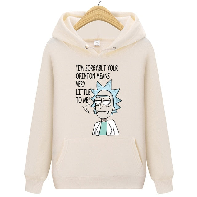 Brand Rick Morty Printed Hooded Hoodies Men Autumn Winter Cotton Long Sleeve Hip Hop Rick Morty Streetwear Clothing Man