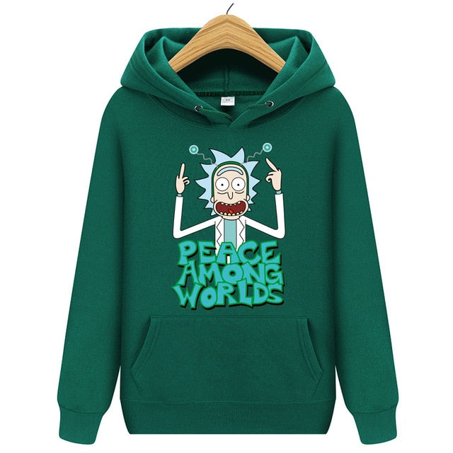 Brand Rick Morty Printed Hooded Hoodies Men Autumn Winter Cotton Long Sleeve Hip Hop Rick Morty Streetwear Clothing Man