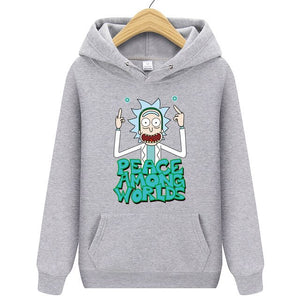 Brand Rick Morty Printed Hooded Hoodies Men Autumn Winter Cotton Long Sleeve Hip Hop Rick Morty Streetwear Clothing Man