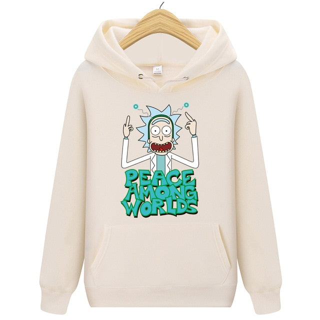 Brand Rick Morty Printed Hooded Hoodies Men Autumn Winter Cotton Long Sleeve Hip Hop Rick Morty Streetwear Clothing Man