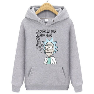 Brand Rick Morty Printed Hooded Hoodies Men Autumn Winter Cotton Long Sleeve Hip Hop Rick Morty Streetwear Clothing Man