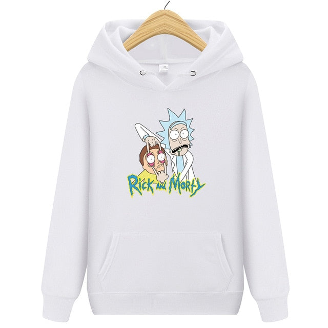 Brand Rick Morty Printed Hooded Hoodies Men Autumn Winter Cotton Long Sleeve Hip Hop Rick Morty Streetwear Clothing Man