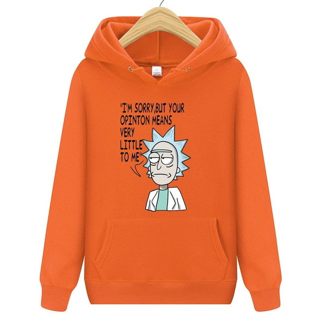 Brand Rick Morty Printed Hooded Hoodies Men Autumn Winter Cotton Long Sleeve Hip Hop Rick Morty Streetwear Clothing Man