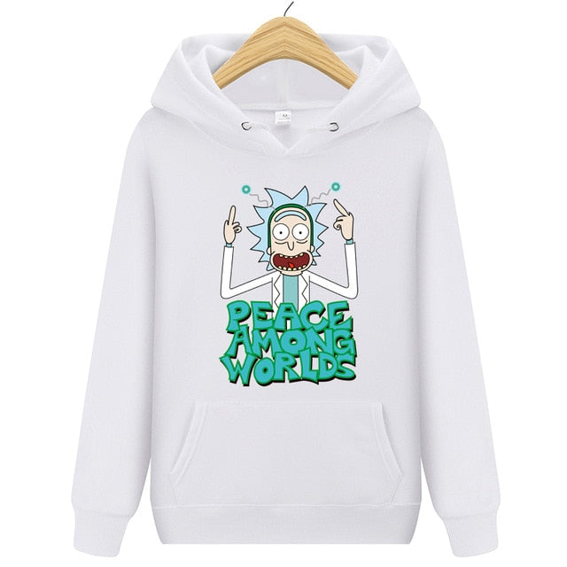 Brand Rick Morty Printed Hooded Hoodies Men Autumn Winter Cotton Long Sleeve Hip Hop Rick Morty Streetwear Clothing Man