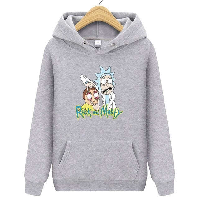 Brand Rick Morty Printed Hooded Hoodies Men Autumn Winter Cotton Long Sleeve Hip Hop Rick Morty Streetwear Clothing Man