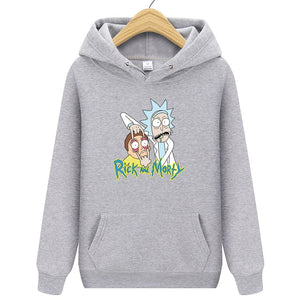 Brand Rick Morty Printed Hooded Hoodies Men Autumn Winter Cotton Long Sleeve Hip Hop Rick Morty Streetwear Clothing Man