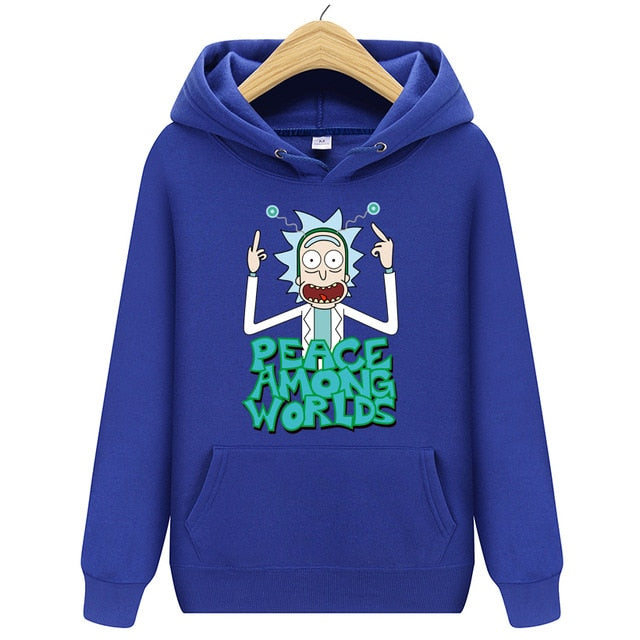 Brand Rick Morty Printed Hooded Hoodies Men Autumn Winter Cotton Long Sleeve Hip Hop Rick Morty Streetwear Clothing Man