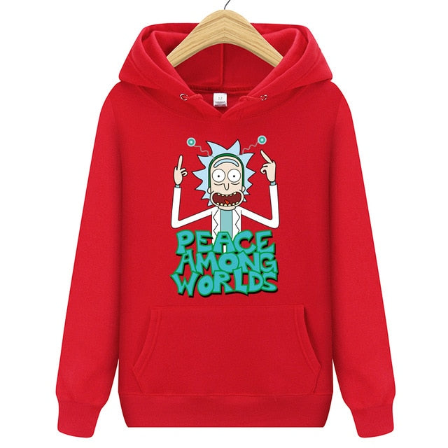 Brand Rick Morty Printed Hooded Hoodies Men Autumn Winter Cotton Long Sleeve Hip Hop Rick Morty Streetwear Clothing Man