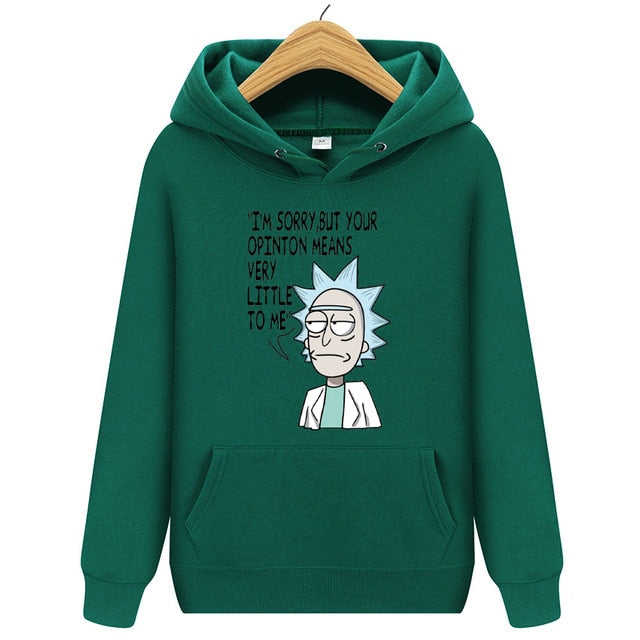 Brand Rick Morty Printed Hooded Hoodies Men Autumn Winter Cotton Long Sleeve Hip Hop Rick Morty Streetwear Clothing Man