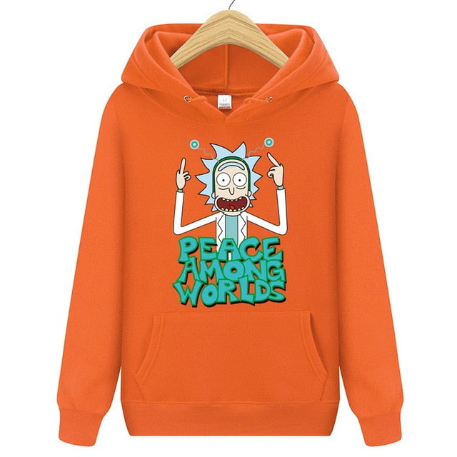 Brand Rick Morty Printed Hooded Hoodies Men Autumn Winter Cotton Long Sleeve Hip Hop Rick Morty Streetwear Clothing Man