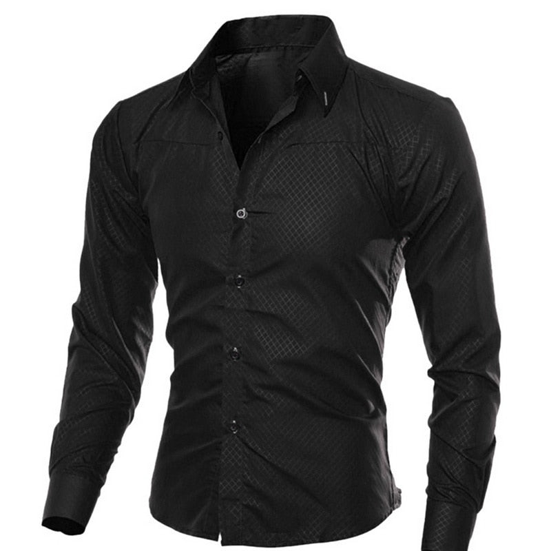 NIBESSER Spring Long Sleeve Formal Shirts For Men Solid Slim Basic Turn-down Collar Business Dress Shirts Camisas Masculina