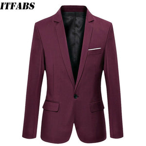 Mens Korean slim fit fashion cotton blazer Suit Jacket black blue plus size M to 3XL Male blazers Mens coat Wedding