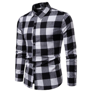 Spring New Mens Plaid Flannel Lumberjack Tartan Check Shirt Brushed Cotton Casual Shirts Fashion Streetwear