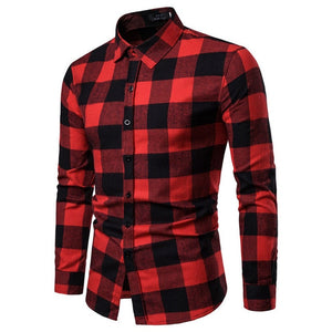 Spring New Mens Plaid Flannel Lumberjack Tartan Check Shirt Brushed Cotton Casual Shirts Fashion Streetwear