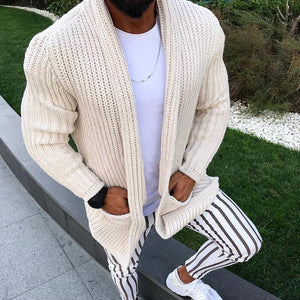 Winter Clothes Warm Sweater Coat Pockets Casual Men Sweatercoat Tricot Cardigan Autumn Knitted Sweater Casaco Masculino Hombre