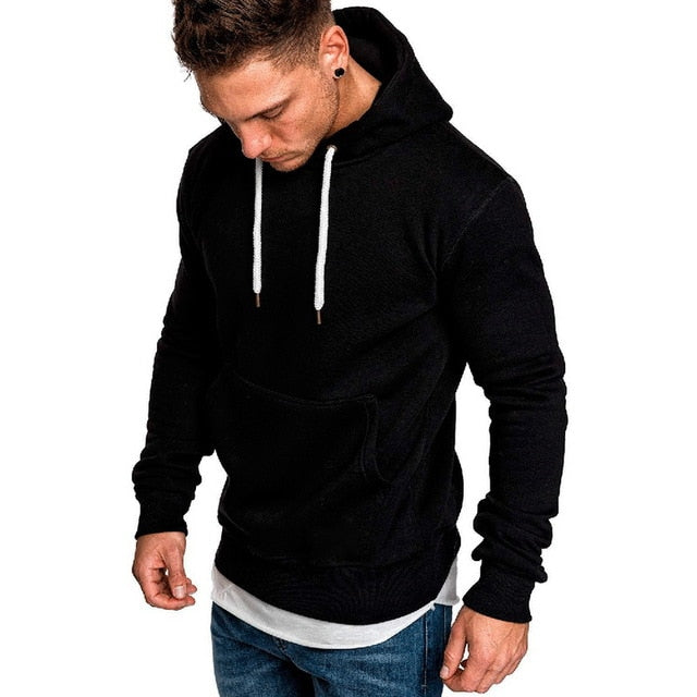 2019 Sweater Men Solid Pullovers New Fashion Men Casual Hooded Sweater Autumn Winter Warm Femme Men Clothes Slim Fit Jumpers