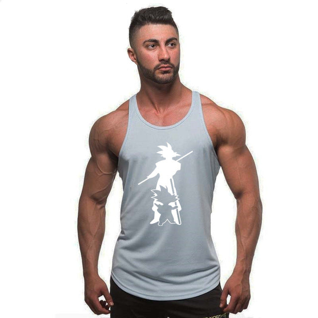 2019New fashion  Fitness vest +Shorts Sets Men  Summer Casual  Men Tracksuits Brand Clothing tank Tops Set Cotton shorts  Male