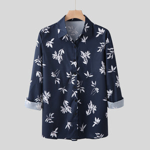 Mens Causal Shirt 2019 Men Fashion Autumn Loose printed Floral Daily Long sleeve Shirt Top Blouse camisa social masculina