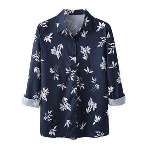 Mens Causal Shirt 2019 Men Fashion Autumn Loose printed Floral Daily Long sleeve Shirt Top Blouse camisa social masculina