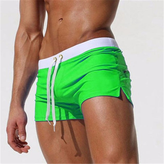 ALSOTO Summer Swimwear Men Breathable Men's Swimsuits Trunks Boxer Briefs Sunga SwimSuits Maillot De Bain Beach Shorts 2019 New