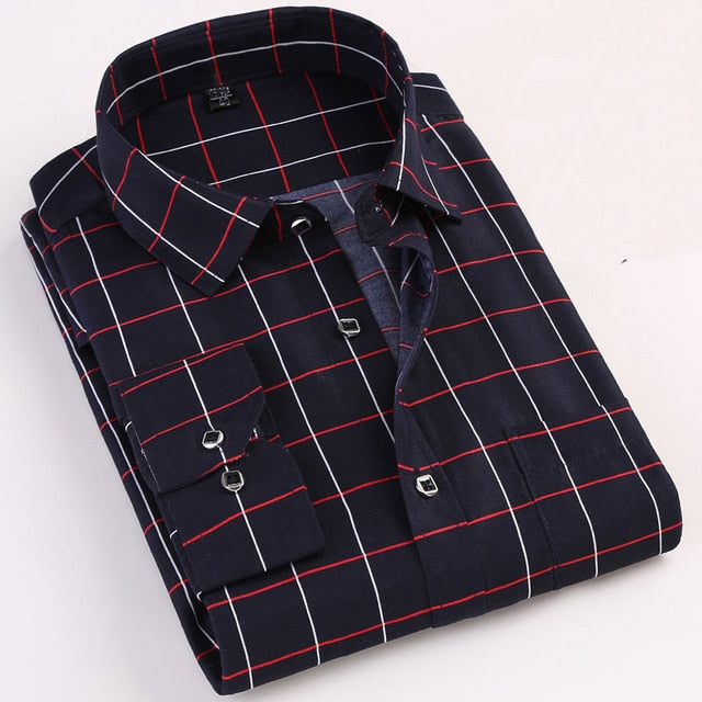 Printed Plaid Polka Dot Men Shirt Long-Sleeved Casual Shirts For Men Slim Fit 21 Colors Male Dress Shirts Camisas Masculina