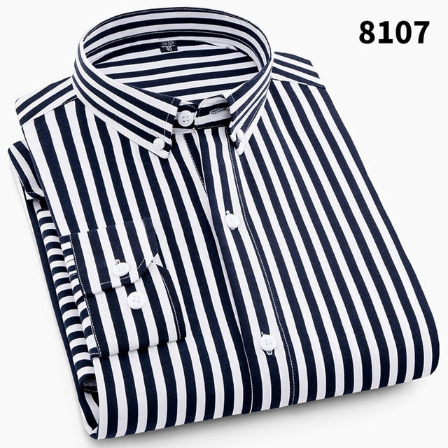 Quality Summer Brand Men Casual Dress Shirts New Turn Down Collar Mans Short Sleeve Shirt Striped Soft Breathable Male Outwears