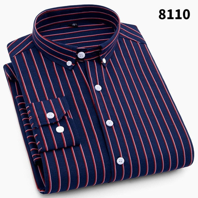 Quality Summer Brand Men Casual Dress Shirts New Turn Down Collar Mans Short Sleeve Shirt Striped Soft Breathable Male Outwears