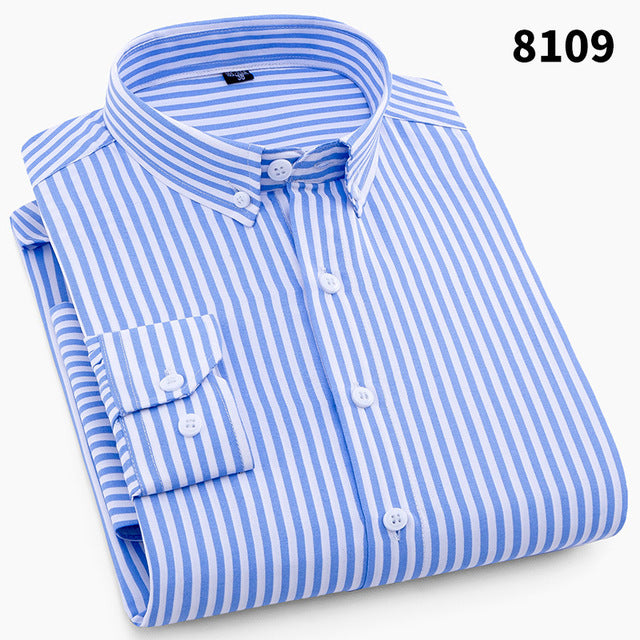 Quality Summer Brand Men Casual Dress Shirts New Turn Down Collar Mans Short Sleeve Shirt Striped Soft Breathable Male Outwears