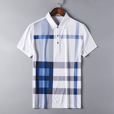 2019 summer polo shirt men brand clothing cotton short sleeve business casual plaid designer homme camisa breathable plus size